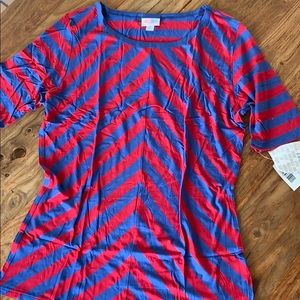 Lularoe Gigi chevron stripes rayon XL NWT